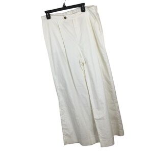 Gap Wide Leg Pleated Linen Blend Trousers Nwot